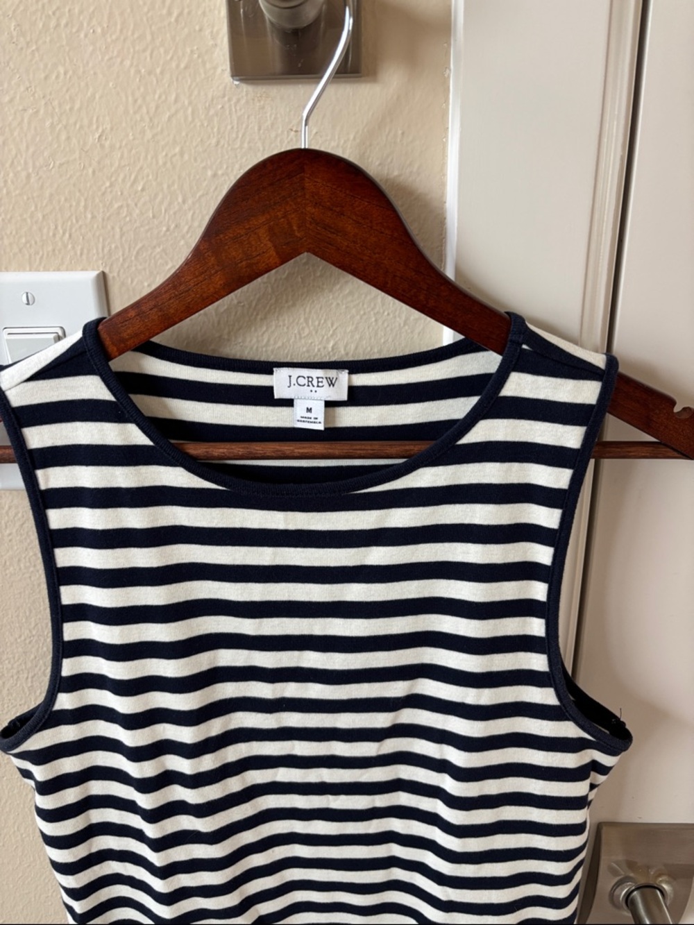 J. Crew Navy and White Striped Sleeveless Tank